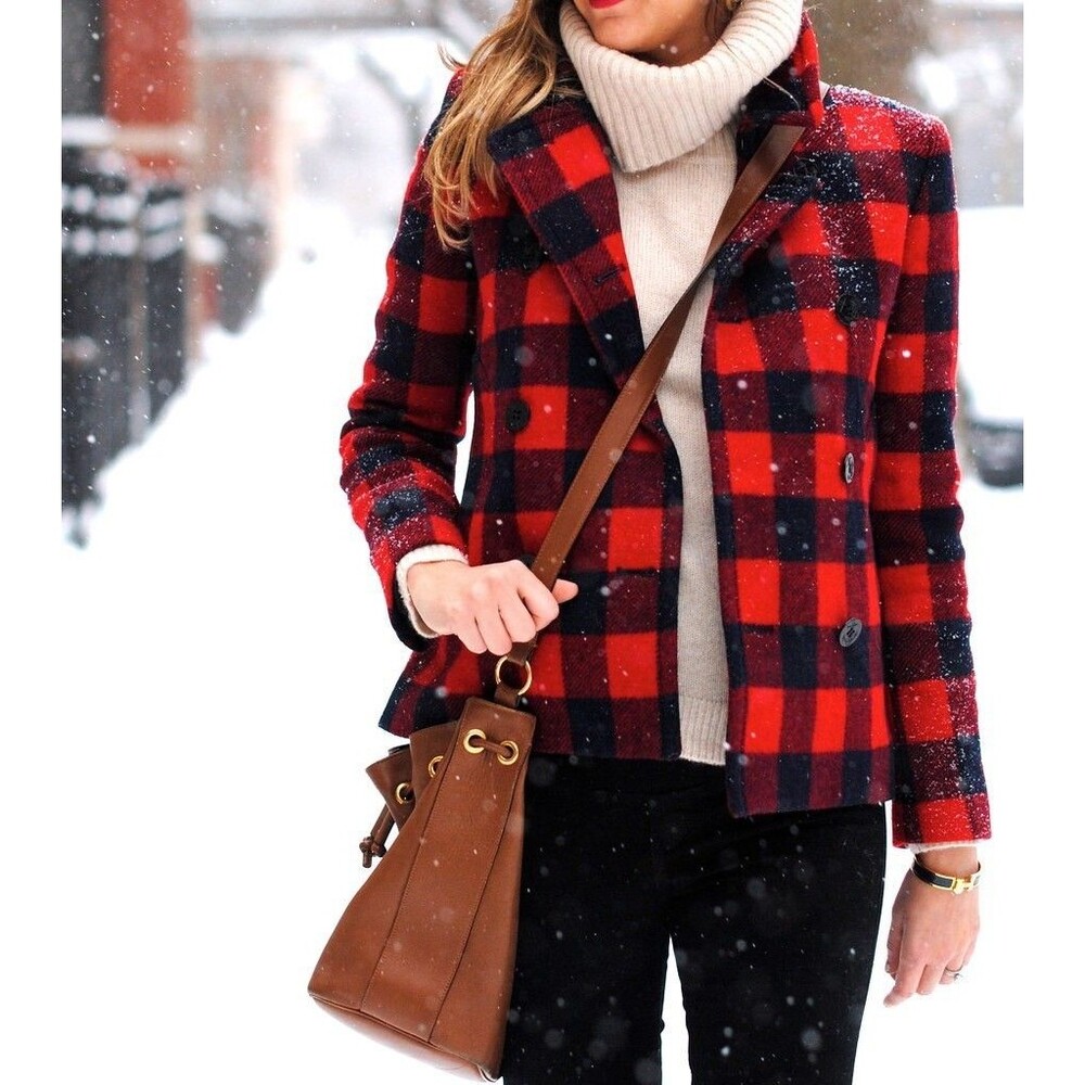 J. Crew Buffalo Plaid Wool Jacket - Picture 1 of 9